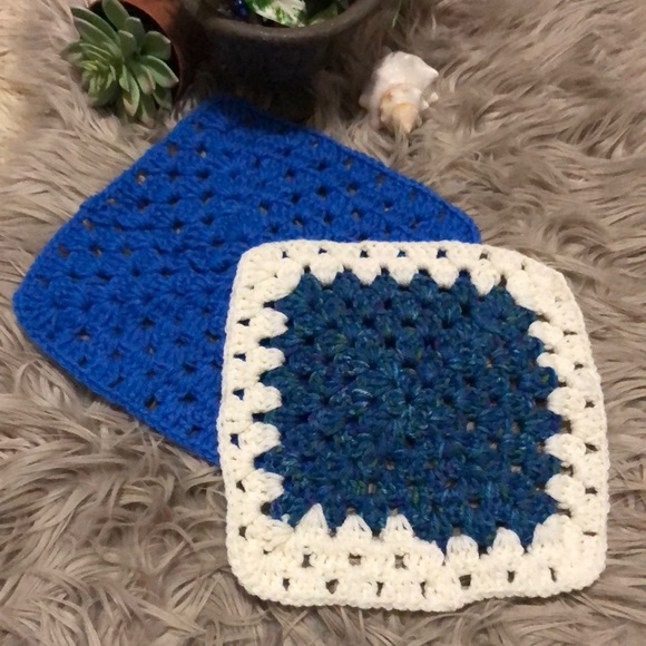 Set of 2-Handmade Crocheted Squares-10x10 - Picture 2 of 13